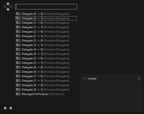 Different variants of the Invoke node